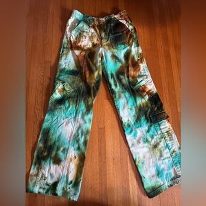 Hand-Dyed BDG Urban Outfitters Cotton Y2K Cargo Jeans, Size S